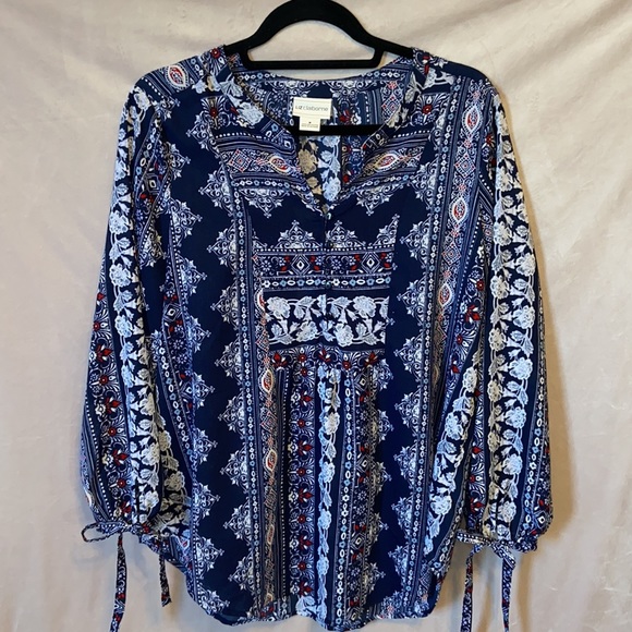 👚Liz Claiborne Floral Print 3/4 Sleeve Blouse - Picture 5 of 6